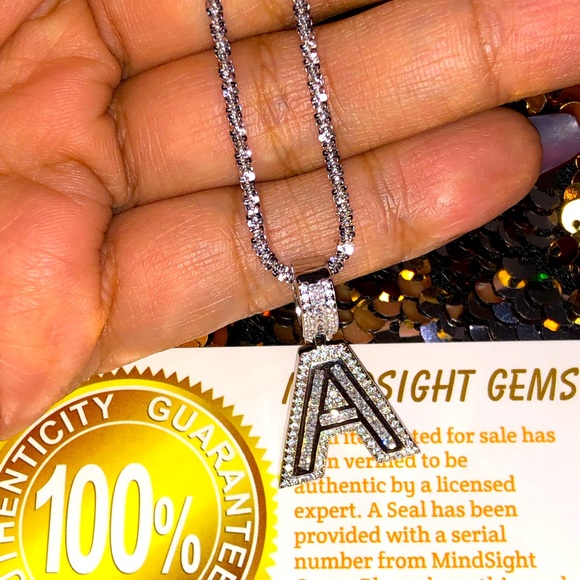 Other - Custom Made Turkish Sparkle Chain w/CZ A Initial Pendant Christmas birthday Gift
